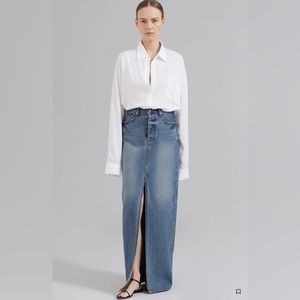 Frankie Shop Texas Denim Pencil Skirt - Medium Wash